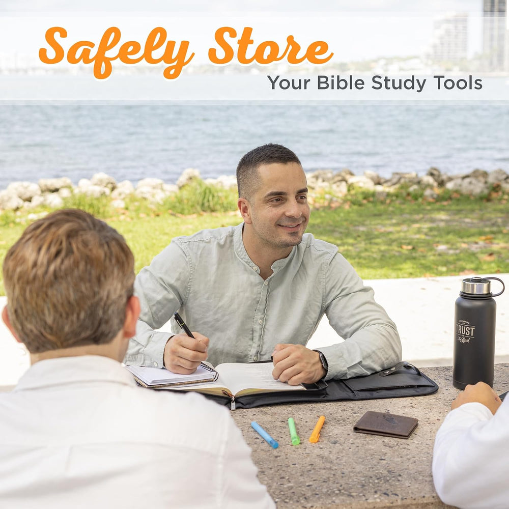 Christian Art Gifts Black Microfiber Bible Cover for Men and Women