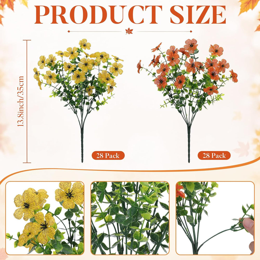 56 Bundles Fall Artificial Flowers for Outdoor Decoration