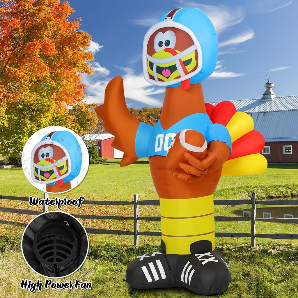 goosh 6 ft thanksgiving lnflatable turkey outdoor decorations showing dimensions