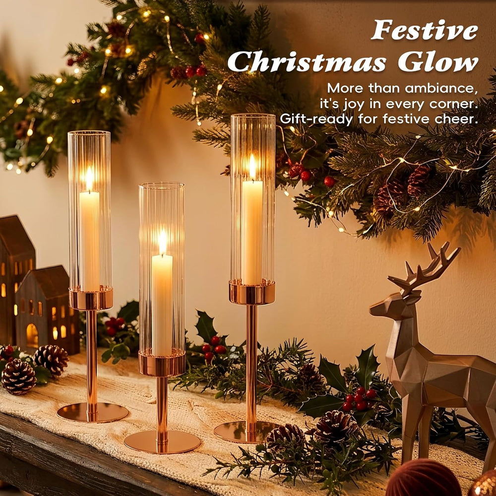 Gold Candle Holders Set of 6 for Taper Candle Holders