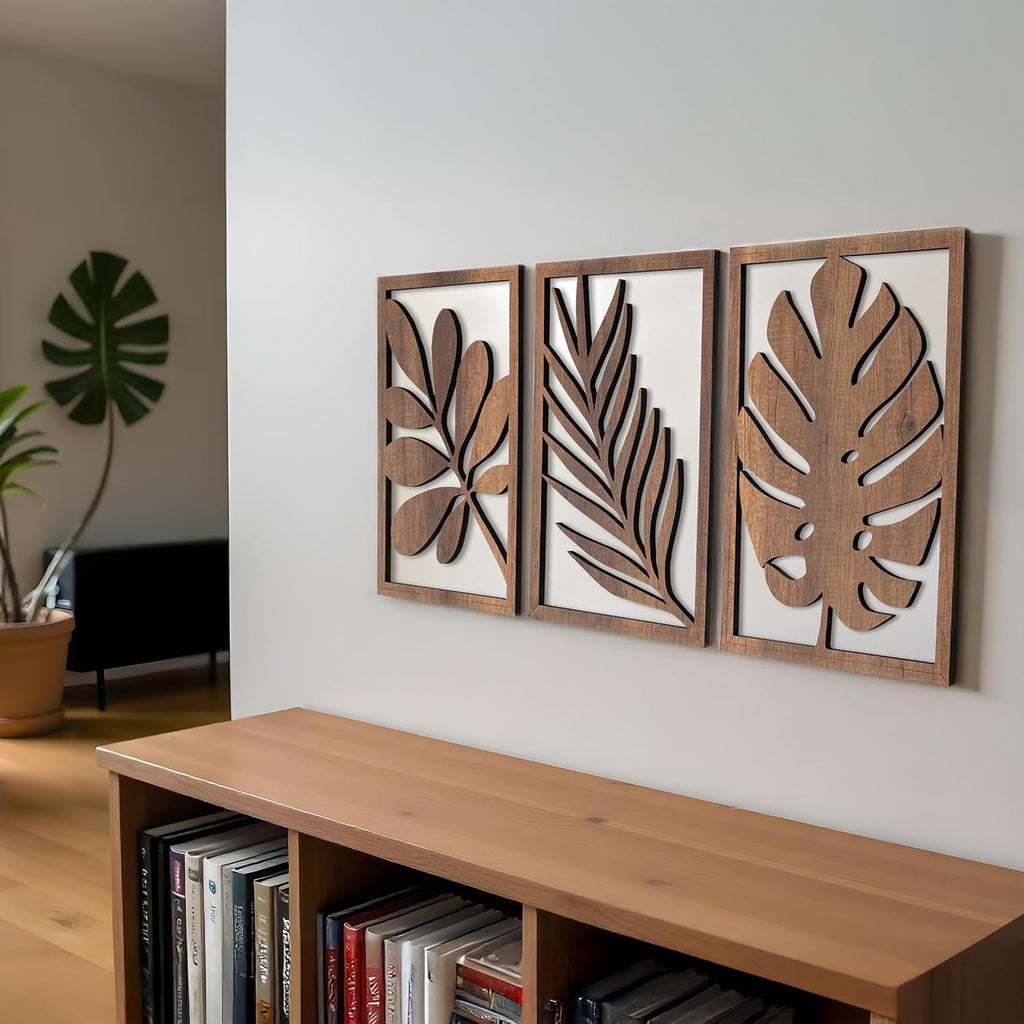 qmmp modern wooden wall sculptures - set of, package contents