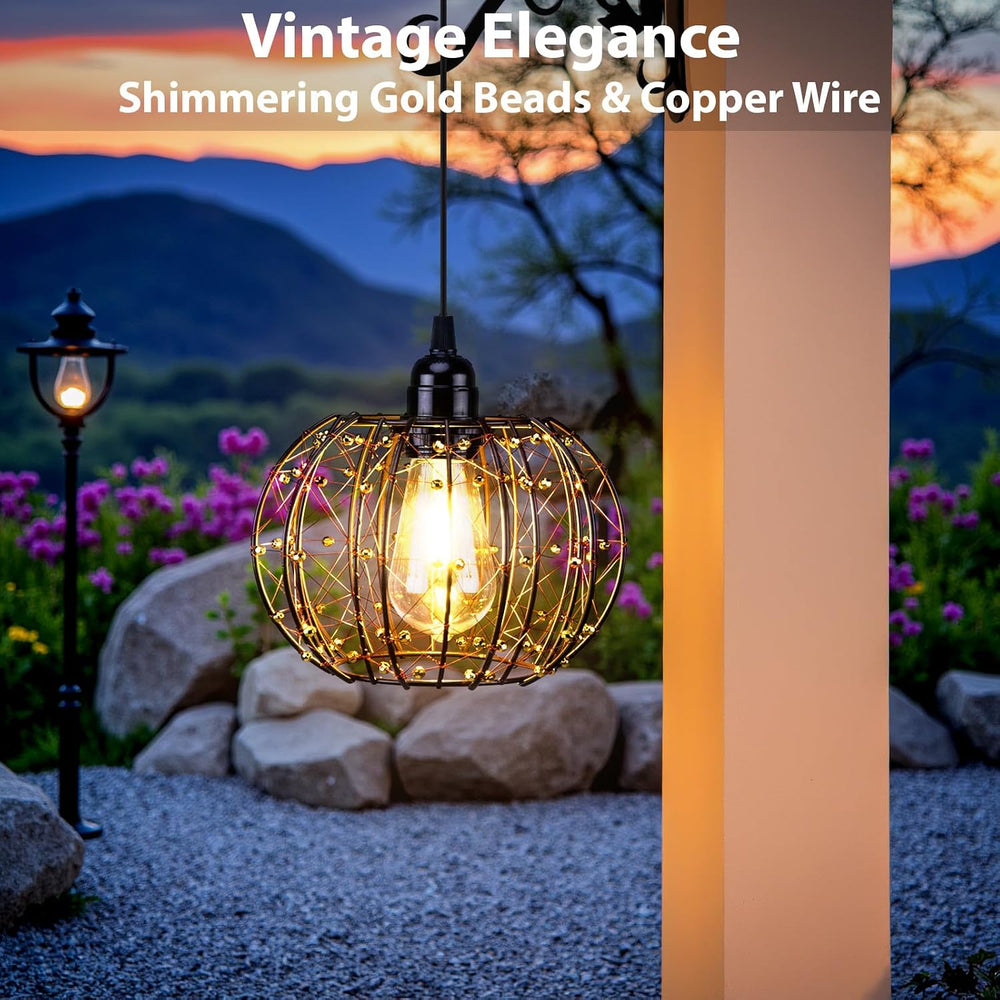 Battery Operated Hanging Chandelier Outdoor, Set of 2 with Remote, No Wiring,...