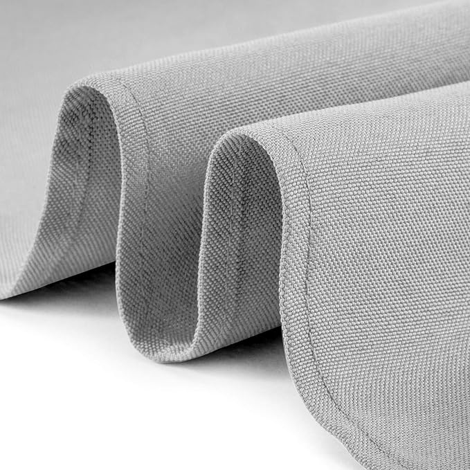 Lann's Linens - 10 Premium 70" x 120" Tablecloths for Wedding/Banquet/Restaurant - Rectangular Polyester Fabric Table Cloth - Silver (10 Pack)