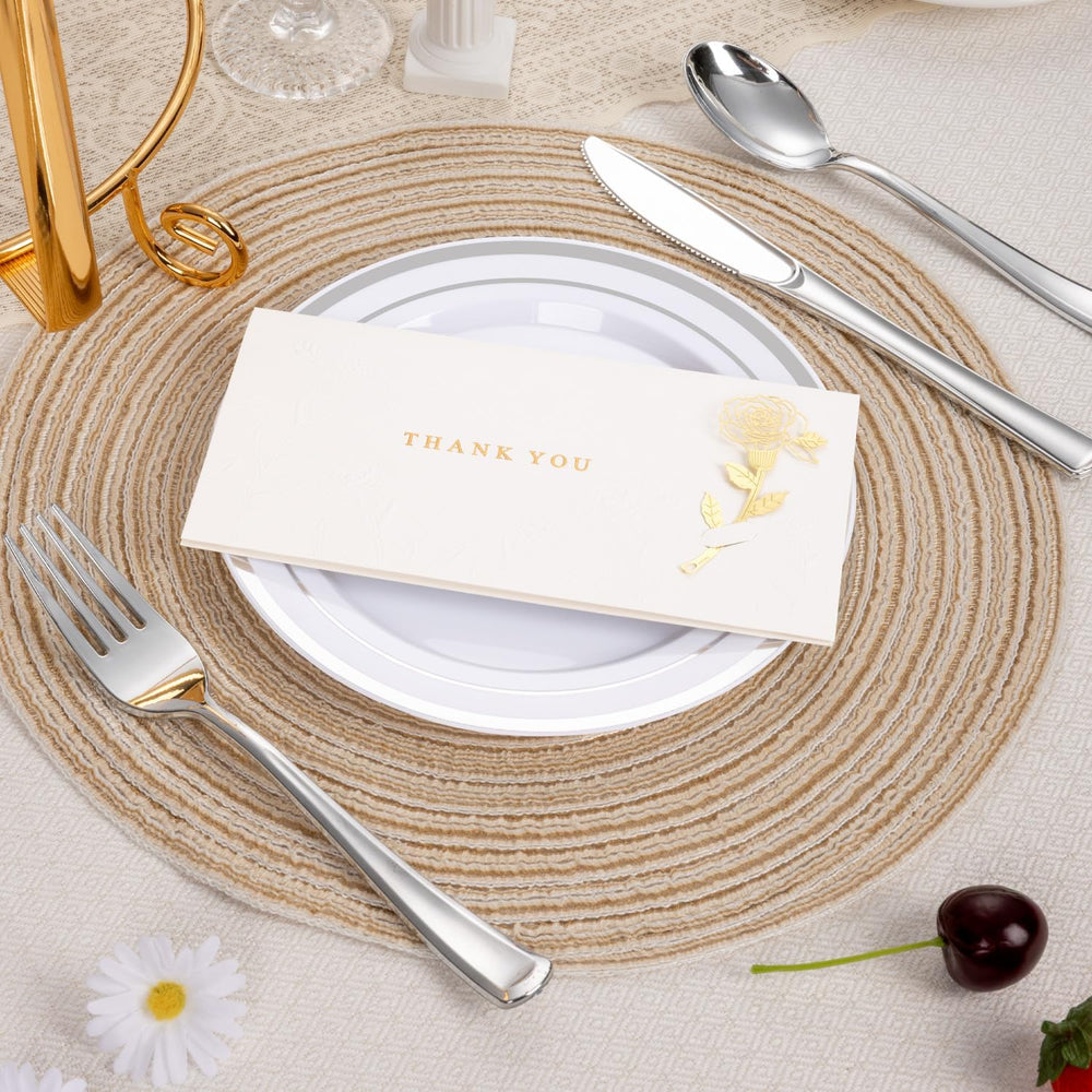100PCS White Disposable Plastic Plates white plastic plates