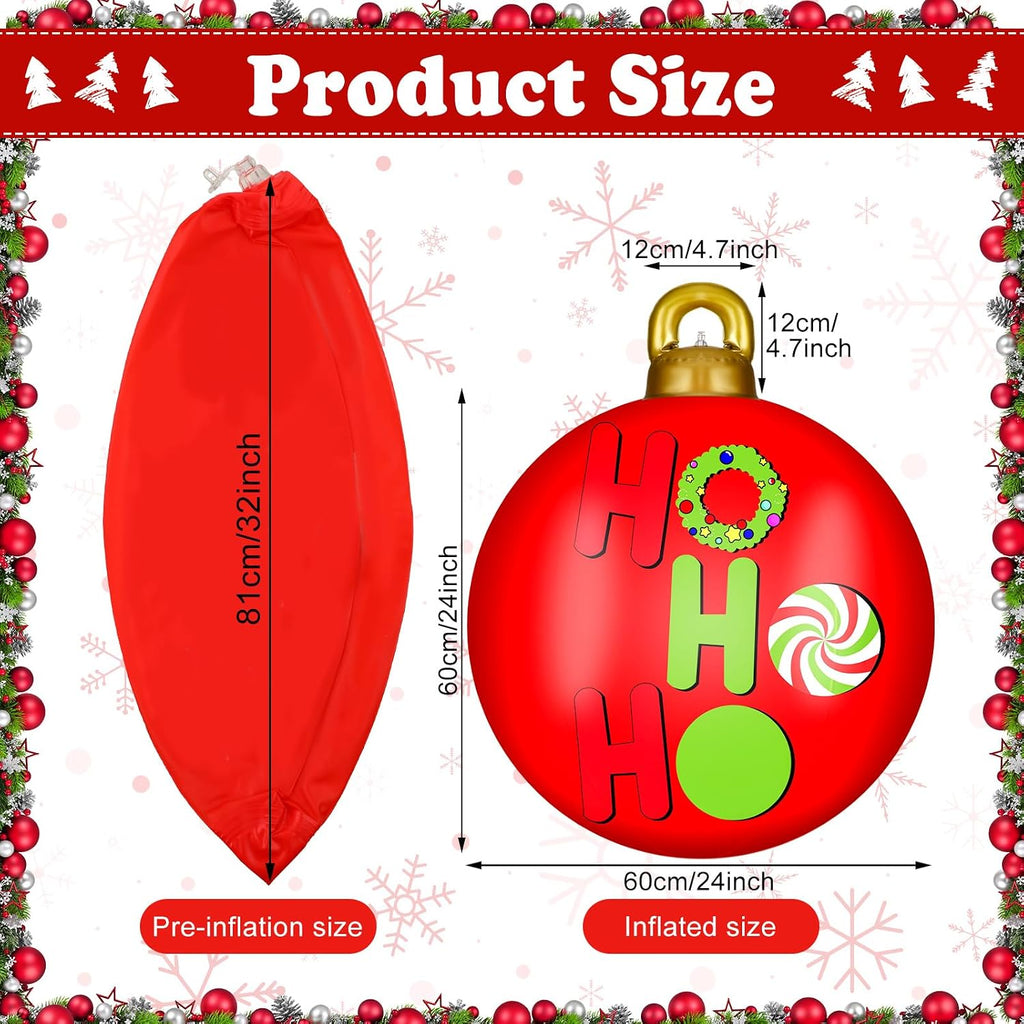 jetec 4 pcs giant inflatable christmas ball, polka shown in use