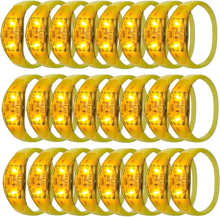 100 Pcs LED Bracelets Sound Activated with Flashing LED Strobe Music Control Light Up Bracelets for Rave, Game Prizes, Birthday Party Favor,Valentine's Day gift