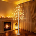 iBaycon 6FT 72LED Christmas Birch Tree, Prelit Artificial Tree Xmas Lights