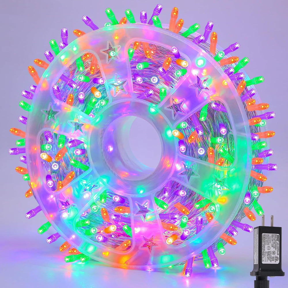QITONG Halloween String Lights Outdoor, 165ft 500 LED Orange Purple Green led...