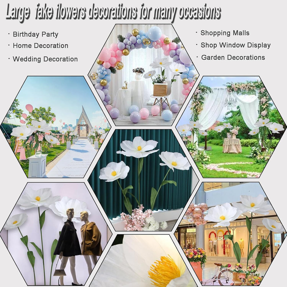 5.9 Ft Large Paper Artificial Flowers, Giant Flowers for Decoration