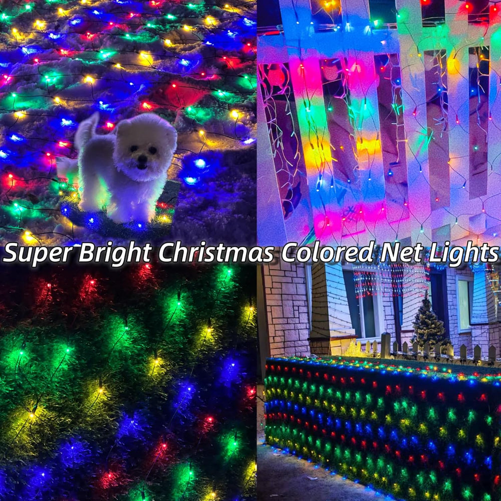 HYH Christmas Net Bush Lights 360 LED 12FTx5FT Multicolored Outdoor Mesh