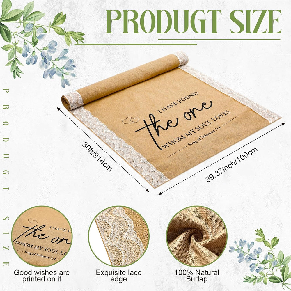 Tondiamo Burlap Aisle Runner 3.33 ft X 30 ft for Wedding Ceremony Outdoor