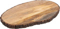 GoCraft Oval Wooden Cutting Board with Tree Bark Rim | Mango Wood Live Edge Chopping, Prep, Serve Board | Charcuterie Platter - 17" x 10"