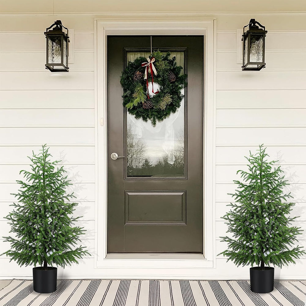 4FT Norfolk Pine Christmas Tree, Unlit Artificial Tree in Pot, Soft-Touch PE ...