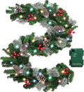 Timer - 9Ft by 10 Inch Prelit Christmas Garland with 50 Colorful Lights