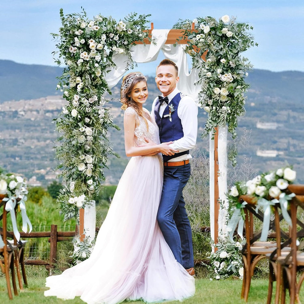 Giantex 7FT Wooden Garden Arbor Trellis, Wood Wedding Arch for Ceremony