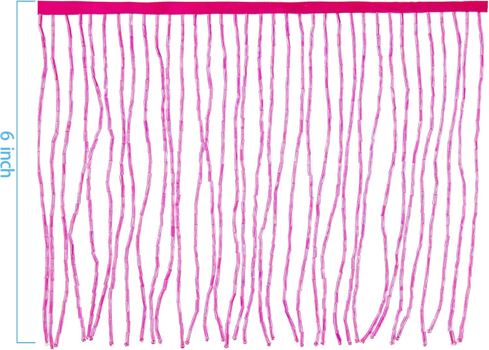 Beaded Fringe Trim,Ribbon Tassel Fringe Trim 6 Inch Wide 3 Yards Long for Cra...