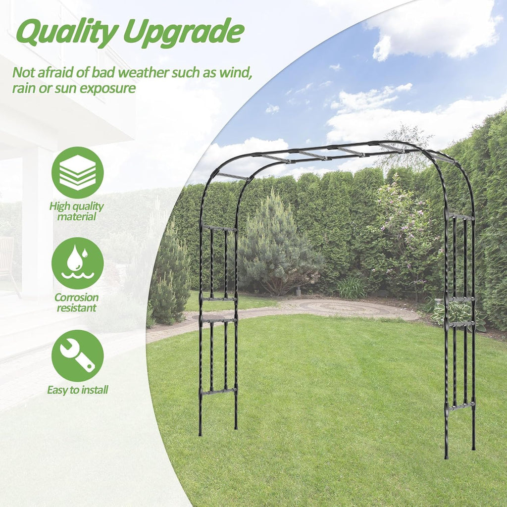thickened metal garden arch-92.5l*105h,trellis for climbing plants outdoor, close-up detail