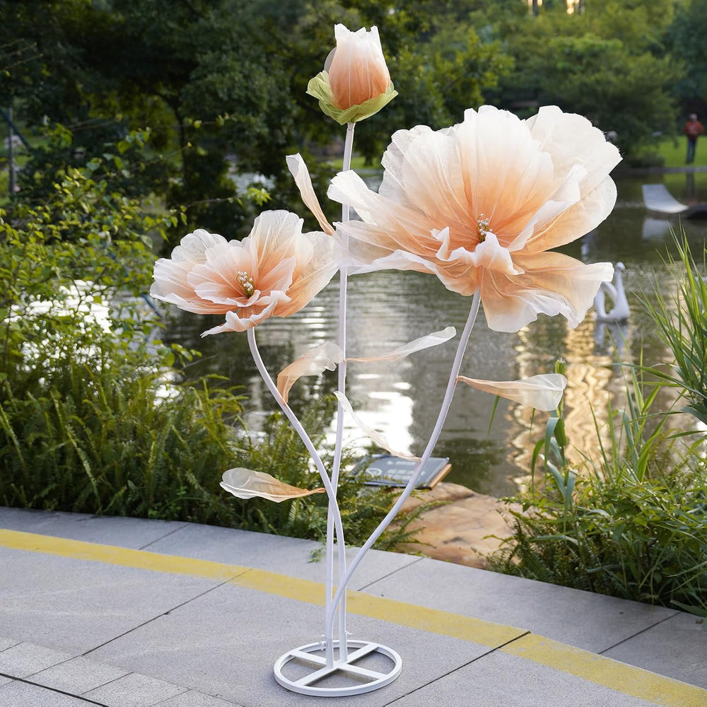 Giant Artificial Flower Decor,Oversized Gradient Organza Flower with Bendable...