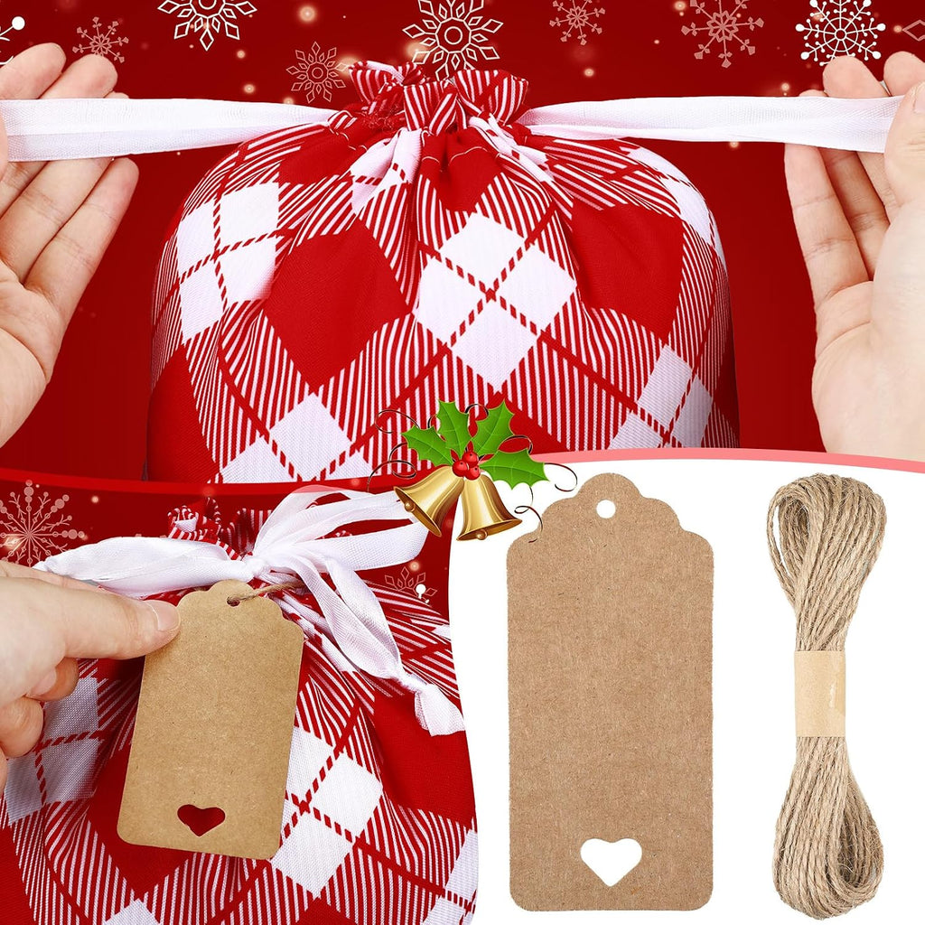 abbylike 40 pcs reusable christmas gift bags with, close-up detail