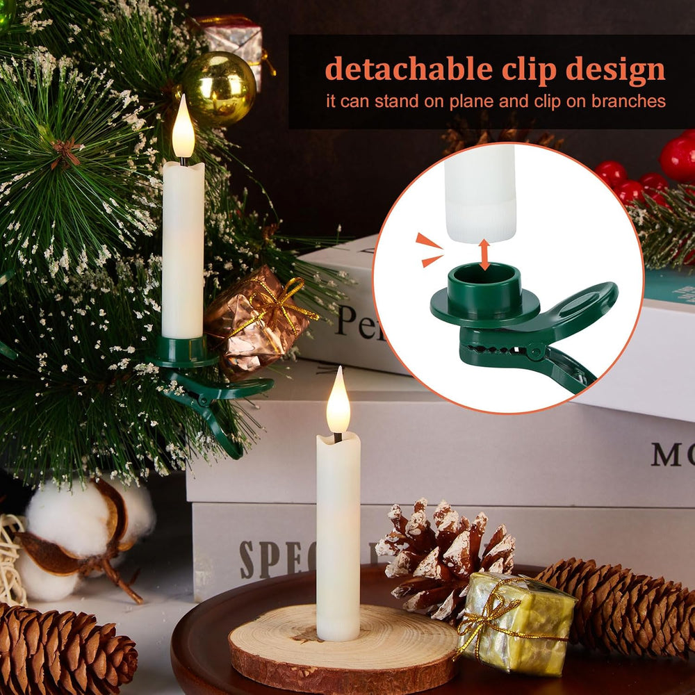 IMAGE 3.8 Inch Flameless Taper Candles with Remote, 12 Pack Battery Operated ...