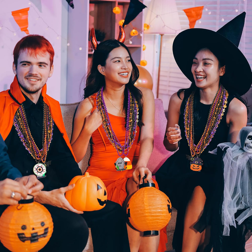 halloween necklaces accessories, 24 kinds beads party favors, package contents
