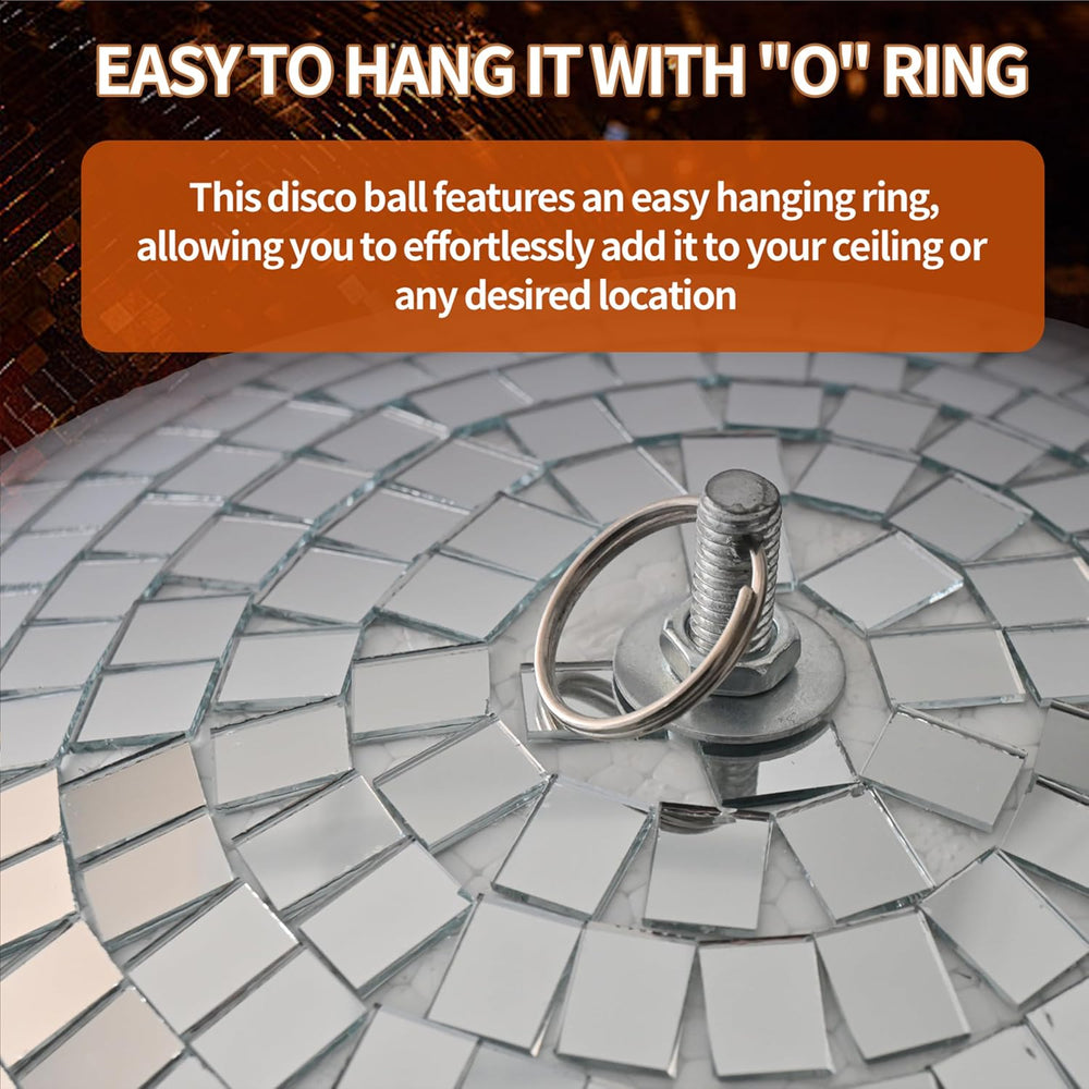 Large Disco Ball, 16 Inch Mirror Ball for Party Halloween Decor, Silver