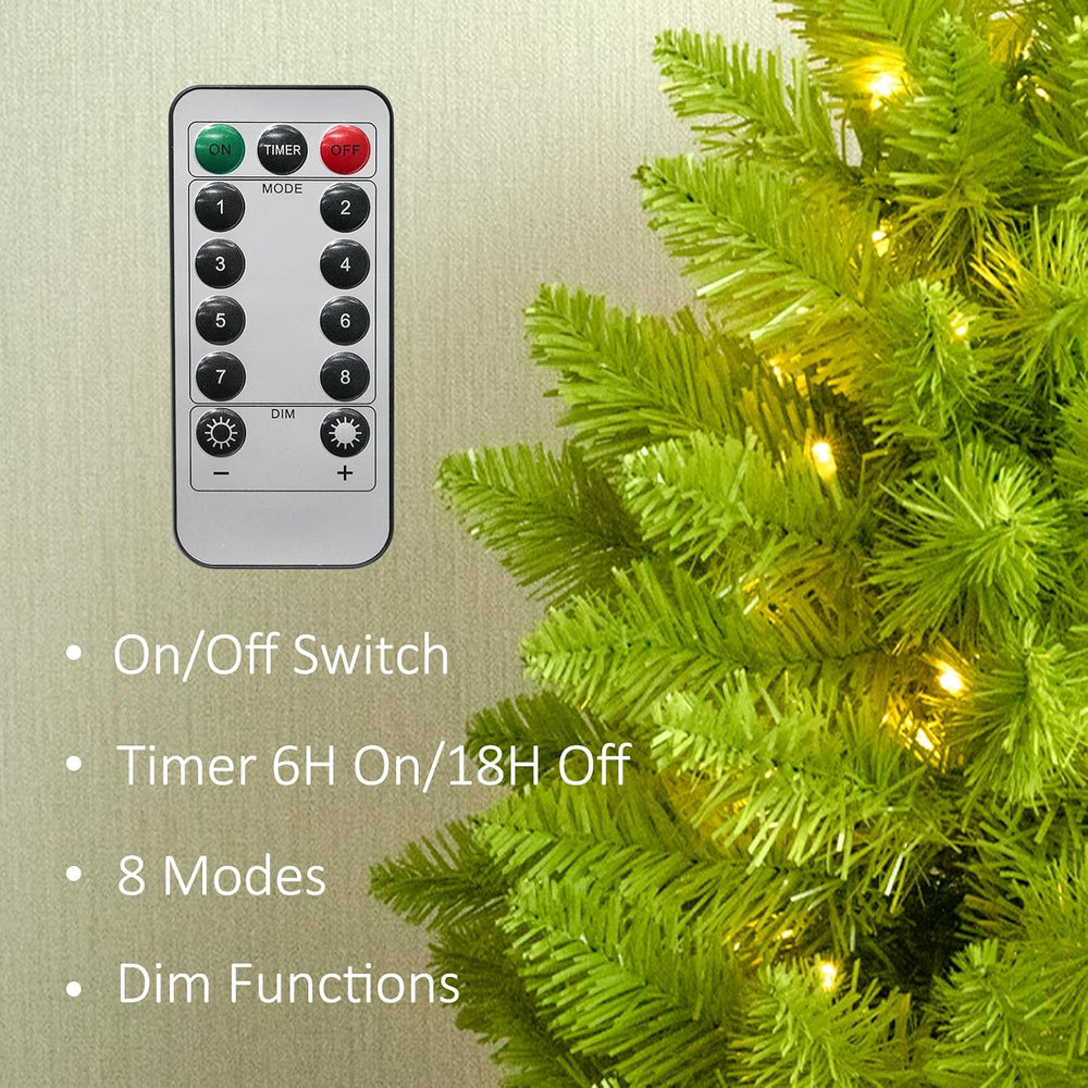 Christmas Decorations 6ft Pre-Lit Artificial Tree with Timer Remote Control