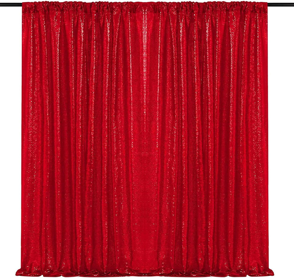JYFLZQ Red Sequin Backdrop Curtain for Party 8x10ft(WxH) 1 Panel