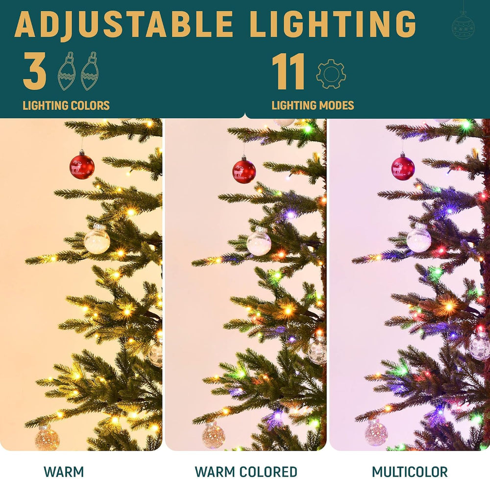 YITAHOME 7.5ft Prelit Sparse Pencil Christmas Tree Aspen Fir with Remote
