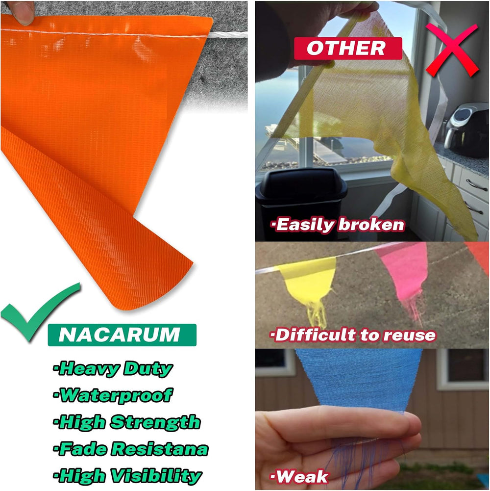 Orange Black and White Pennant Banner Flags | OSHA 500lb Rated | Strand Fade ...