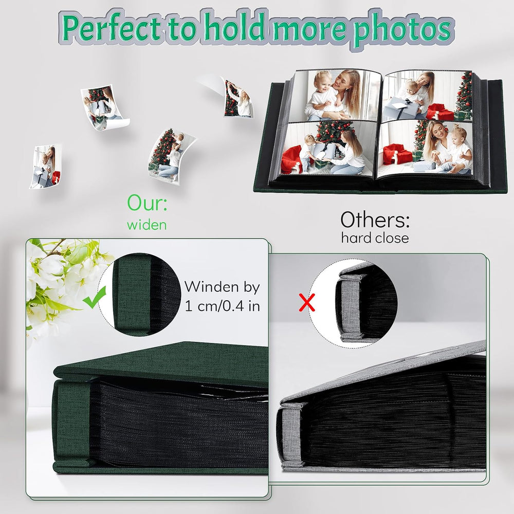 Popotop 4x6 Photo Album 600 Pictures, Linen Hardcover, Reinforced Spine
