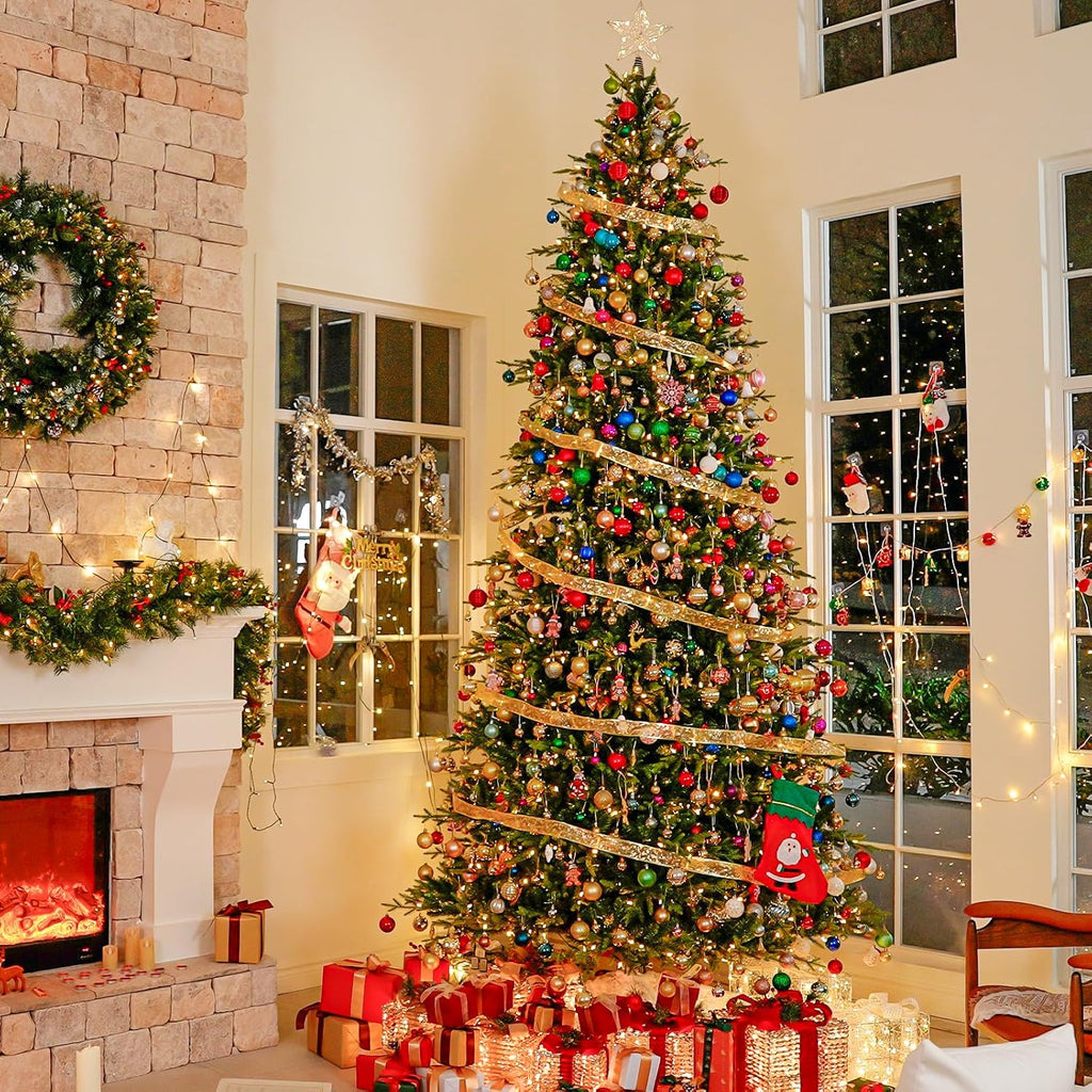 Hykolity 7.5 ft Prelit Christmas Tree with Realistic PE Foliage