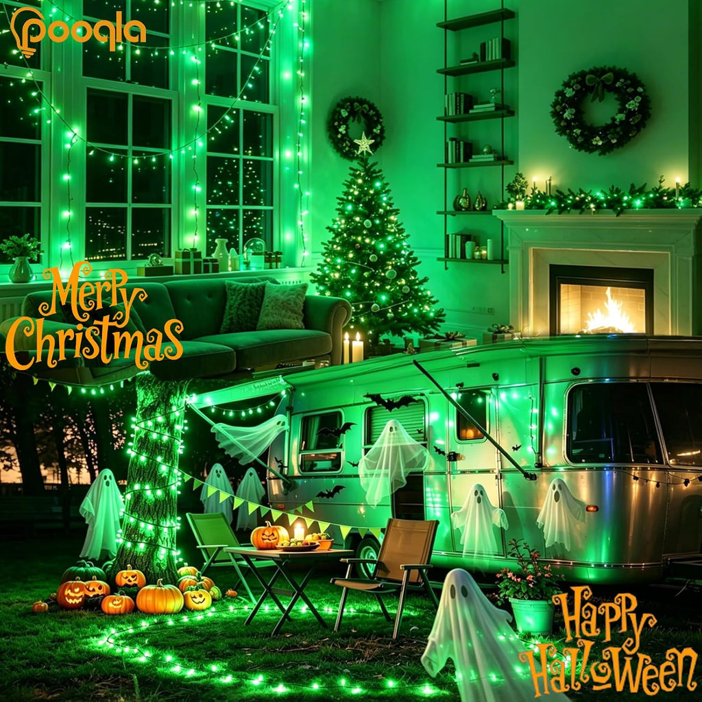 pooqla 500 led string lights indoor outdoor, 164 showing dimensions