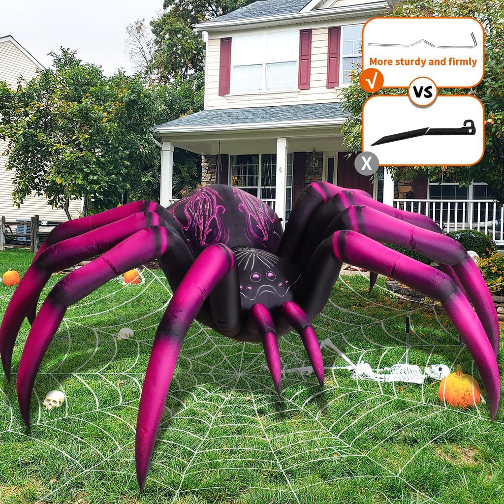 comin 9 ft long halloween inflatables purple gradient, close-up detail