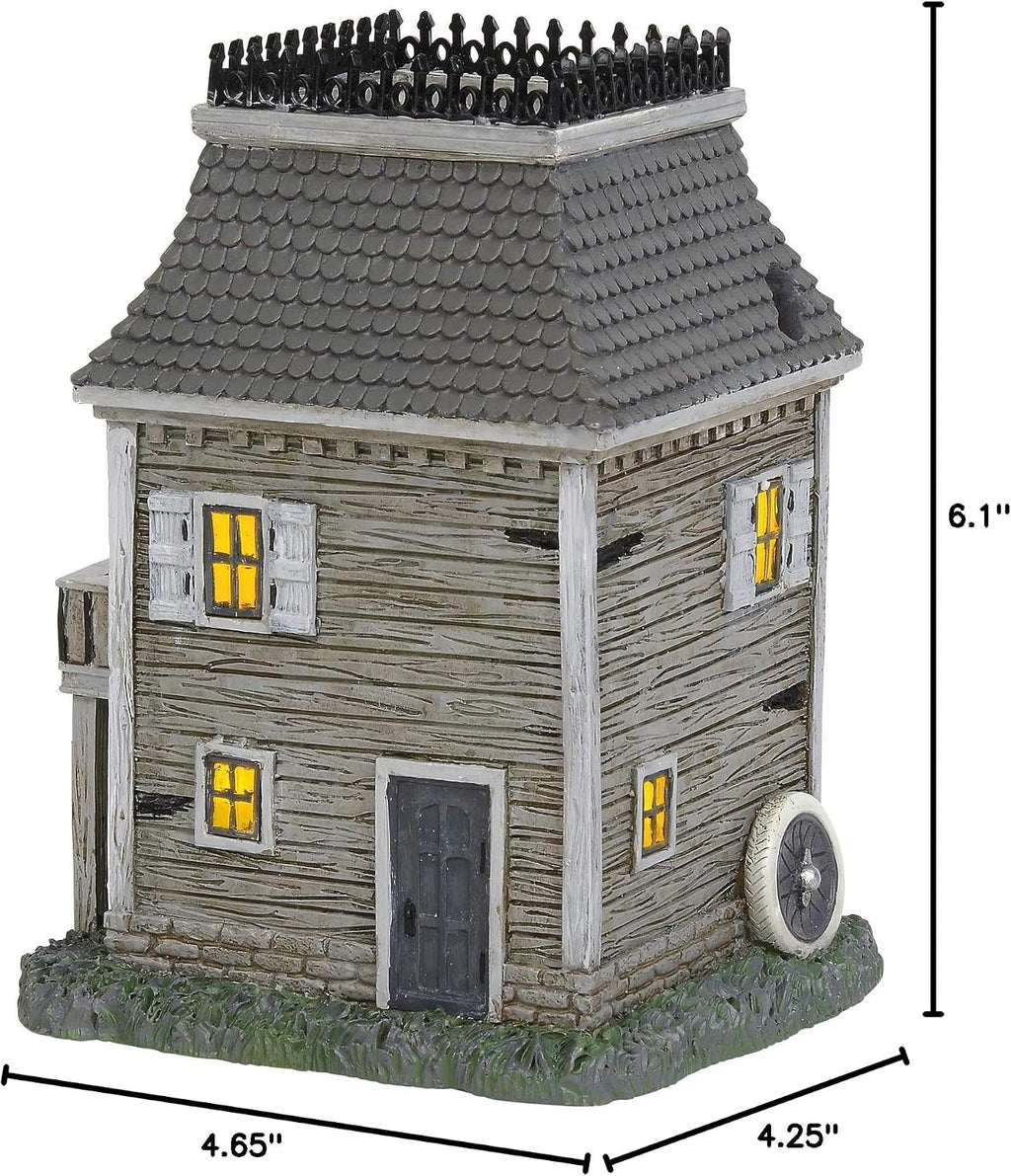 department 56 the addams family village carriage house, side view