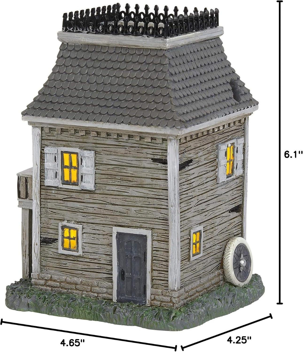 department 56 the addams family village carriage house, side view