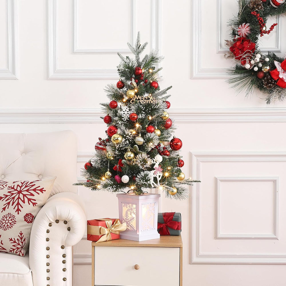 GAOMON 2Set 3FT Prelit Christmas Tree, Artificial Tree with Lighting Base