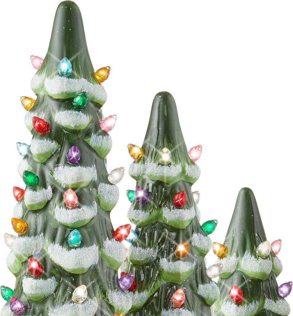 casafield set of 3 hand painted ceramic christmas, package contents