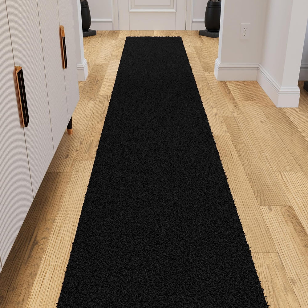 Ottomanson Long Shag Runner Rug 2' x 18', Fluffy Extra Long Hallway R...