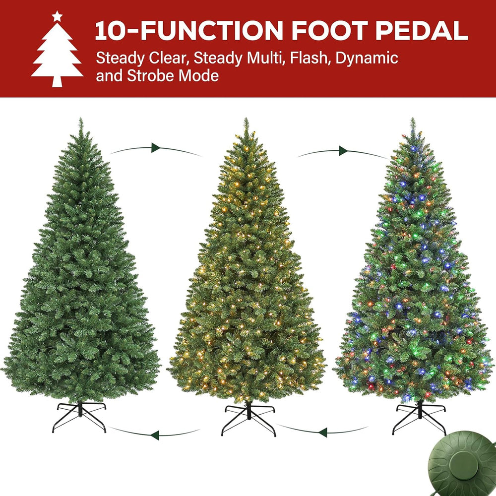 Hykolity 6 ft Prelit Artificial Christmas Tree with Multicolor LEDs
