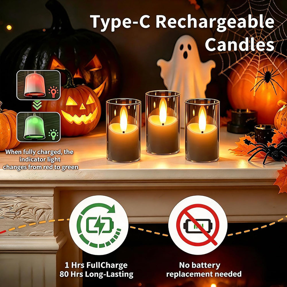 Small Rechargeable Flameless Tea Lights Candles with Timer Remote