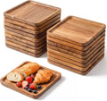 Wenqik 18 Pieces Acacia Wood Tray Set, Serving Platters, 8 x 8 Inch
