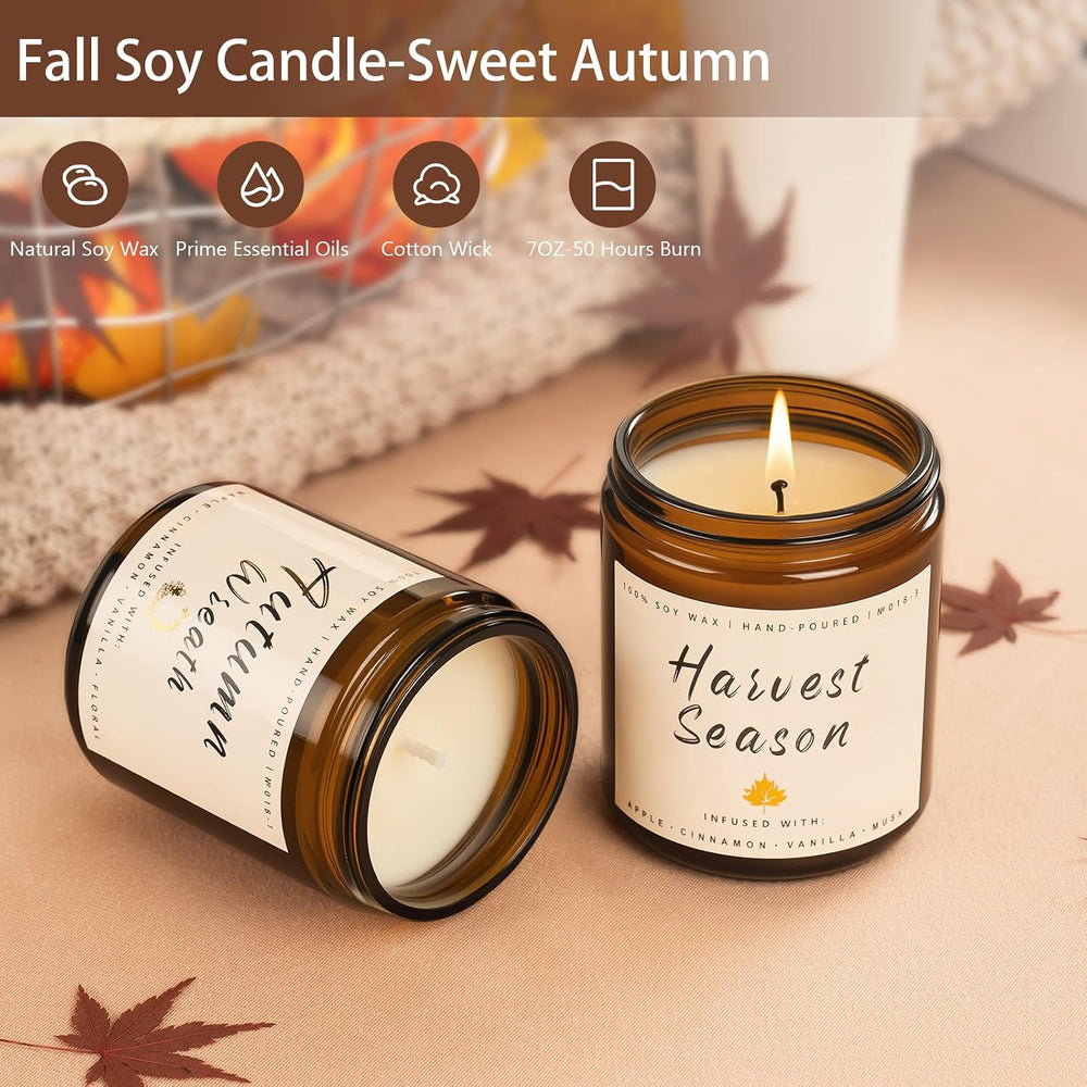 Fall Candles, 6 Pack Scented Candle Set, 42 oz Holiday Soy Candles, Candle Gi...