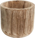 CYS EXCEL 11'' Wood Cylinder Planter, Burnt Finish, Lightweight, Floor Cachepot for Artificial Trees, Faux Greenery, & Live Houseplants, Fiddle Leaf Figs, or Monsteras (in Plastic Liner Pots Only)