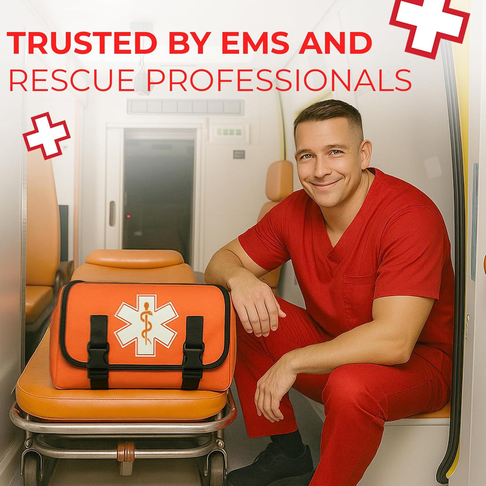 Fully Stocked EMT Trauma Bag – Tactical First Responder Medical Kit with Tour...