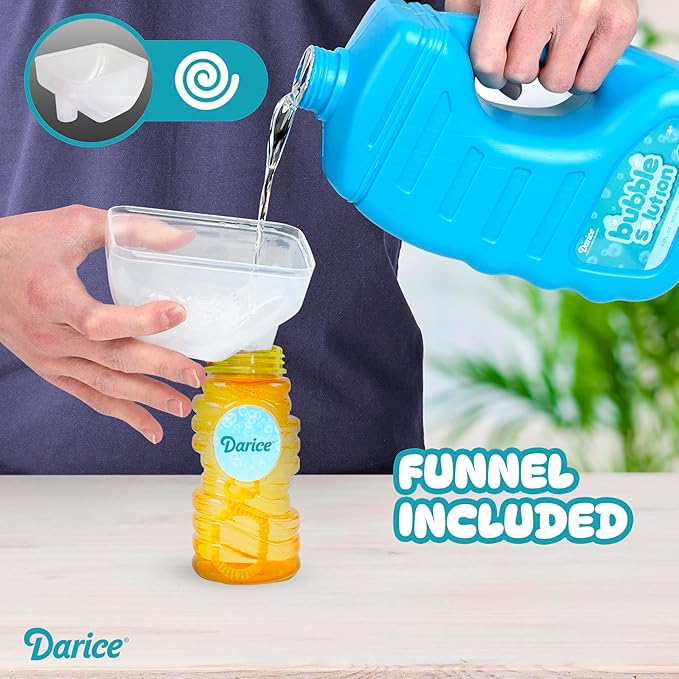 Darice Bubble Solution 4 Pack (256oz) Refill for Bubble Machines & Blowers - Easter, Weddings, Birthdays, Outdoor - 8 Big Bubble Wands Included - Non-Toxic Safe for Toddlers & Kids