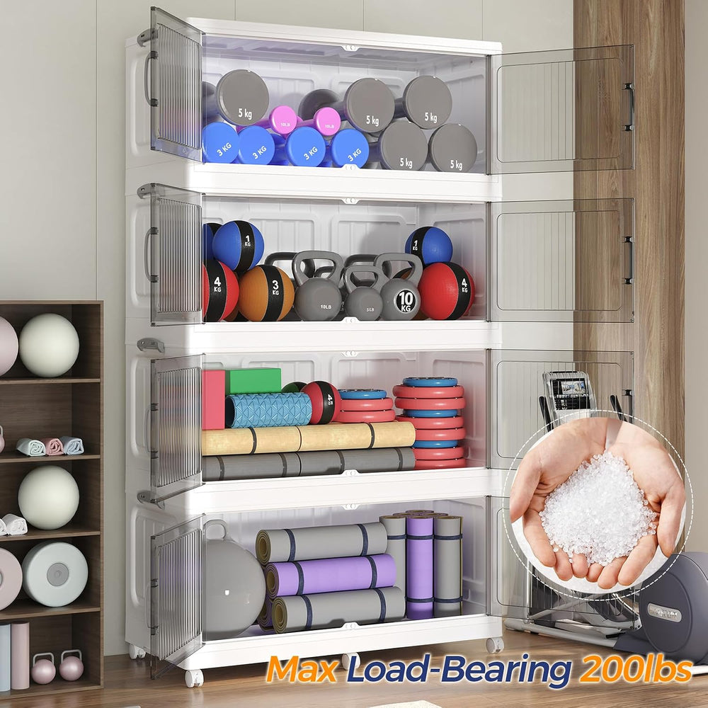 240Gal Extra Large Stackable Storage Bins with Lid, 960QT Foldable Collapsibl...