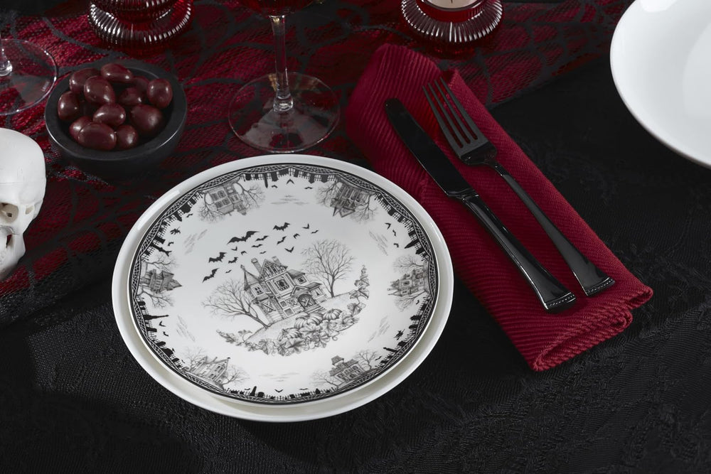 Lenox Haunted Village Accent Plates, Set Of 4, Assorted, Service For 4