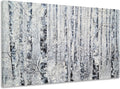 Yihui Arts Modern Birch Tree Canvas Wall Art With Textured Black and White Forest Painting on Canvas Pictures for Living Room Bedroom Bathroom Decoration