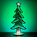 Christmas Tree Infinity Mirror Light with Stand - LED Christmas Decoration - USB-Powered - 3D LED Infinity Light - Indoor Seasonal Holiday Decor for Windows or Tables - 16" x 32"